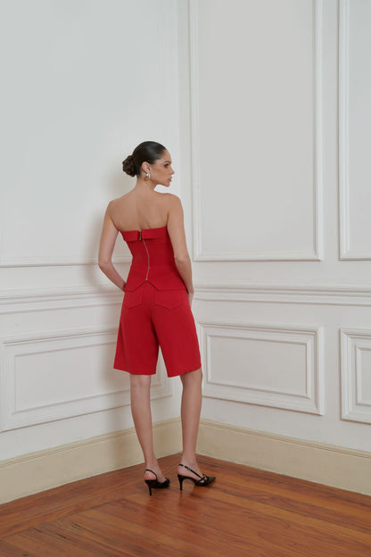 red corset tailored style 