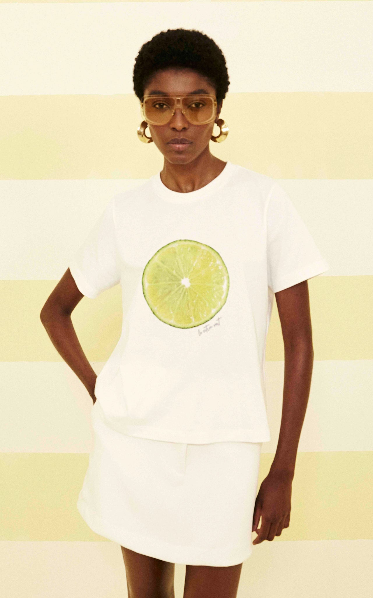 Lime Graphic Tee - 100% Pure Cotton Summer T-Shirt for Women