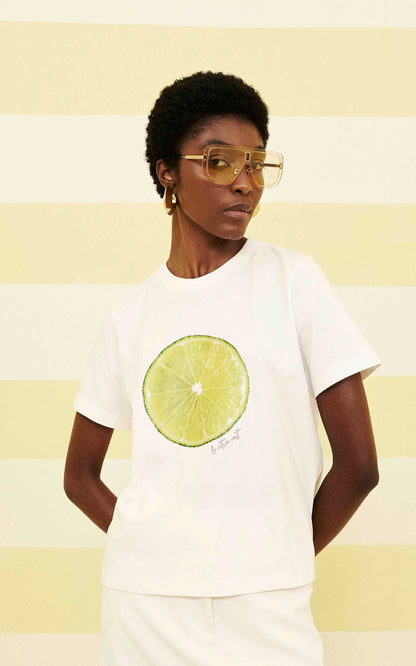 Lime Graphic Tee - 100% Pure Cotton Summer T-Shirt for Women