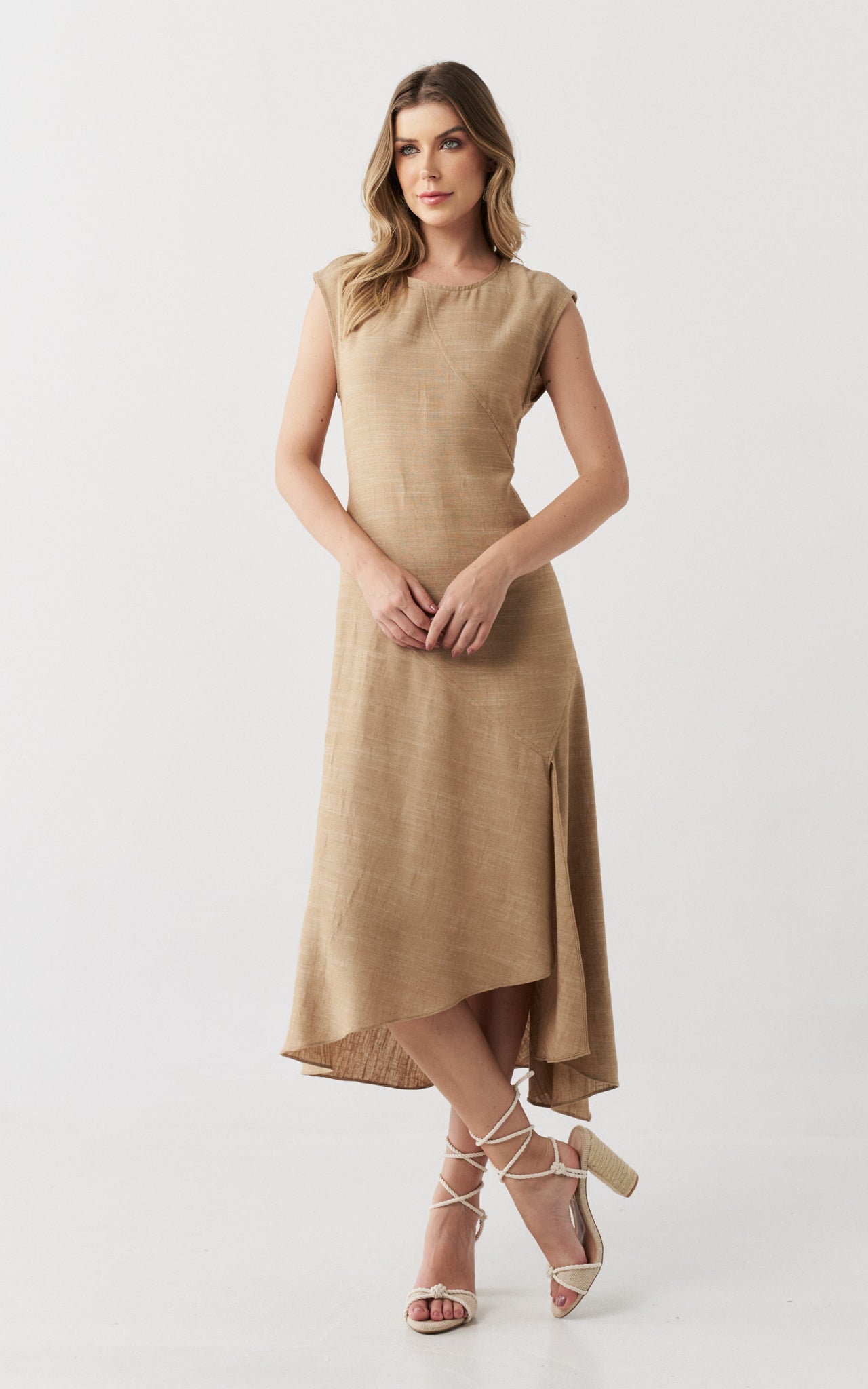 Asymmetrical Linen Dress 8