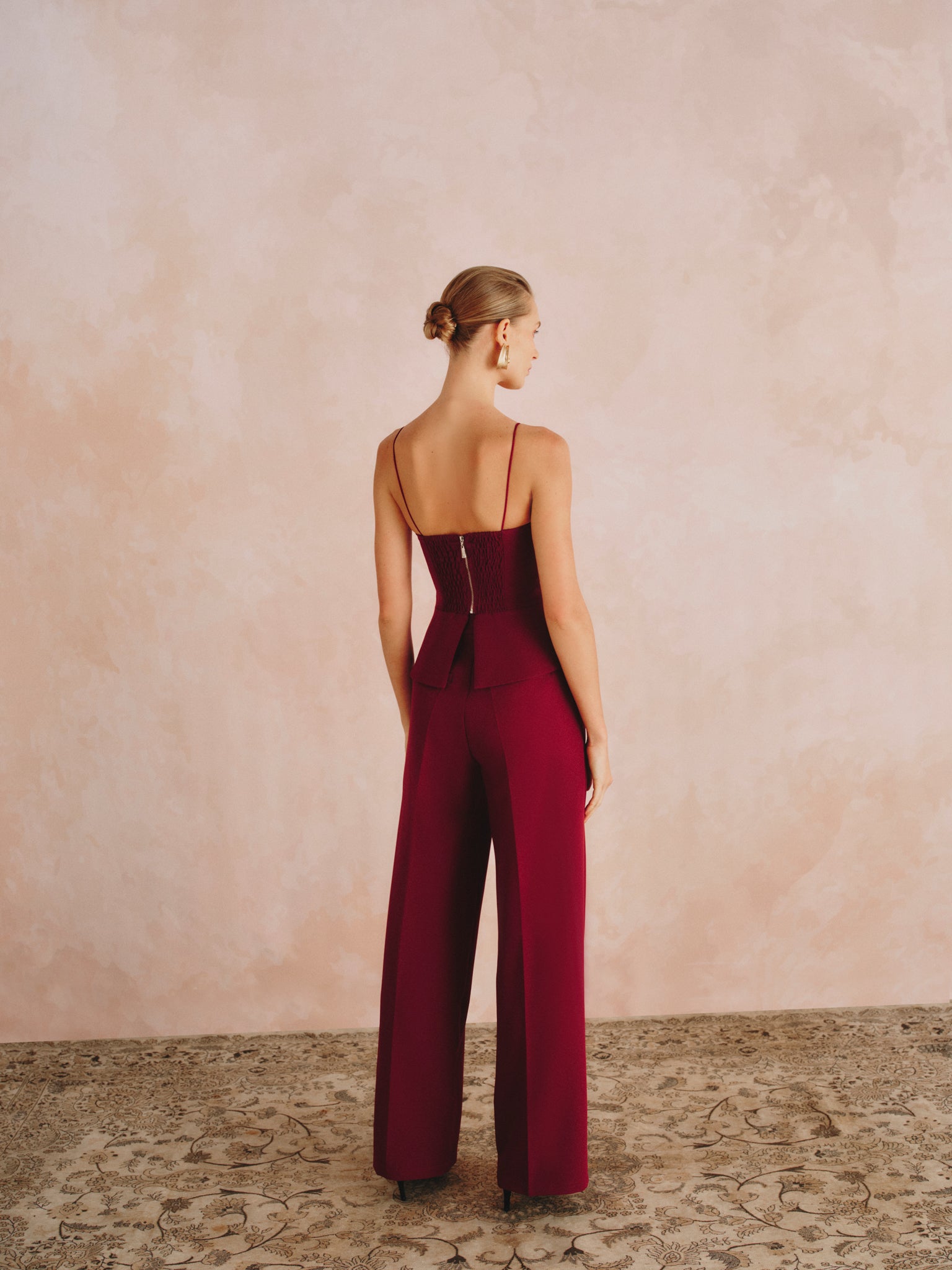 classic burgundy tailored pants 