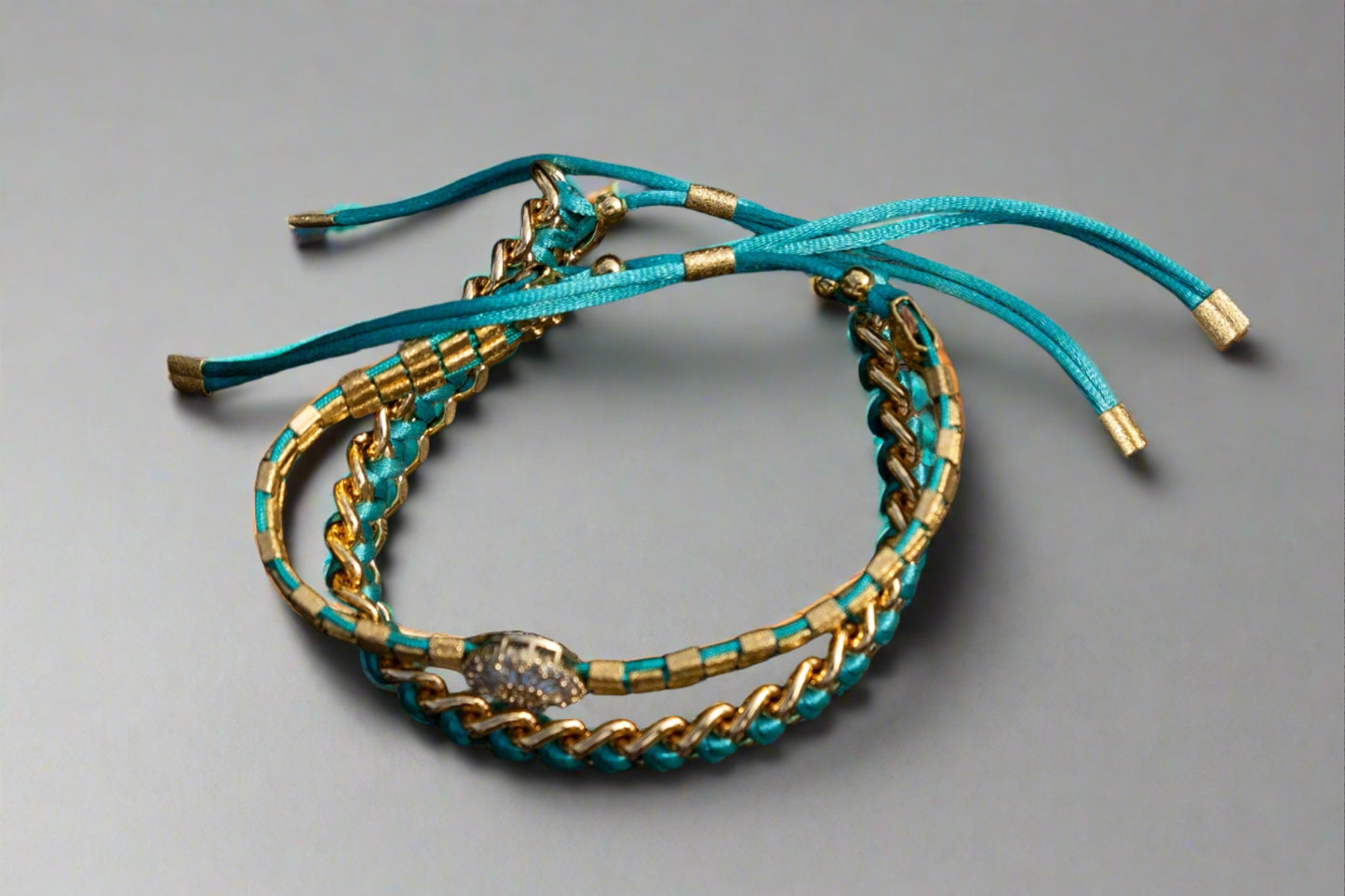 turquoise bracelet adjustable swaroviski crystal