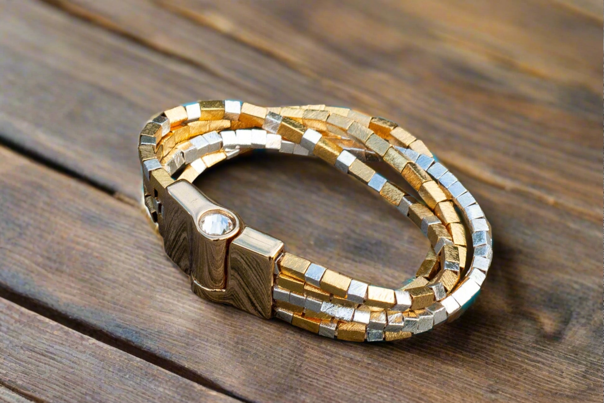 silver and gold magnetic clasp bracelet