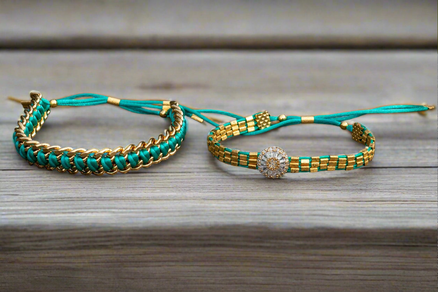 swaroviski crystal turquoise adjustable bracelet