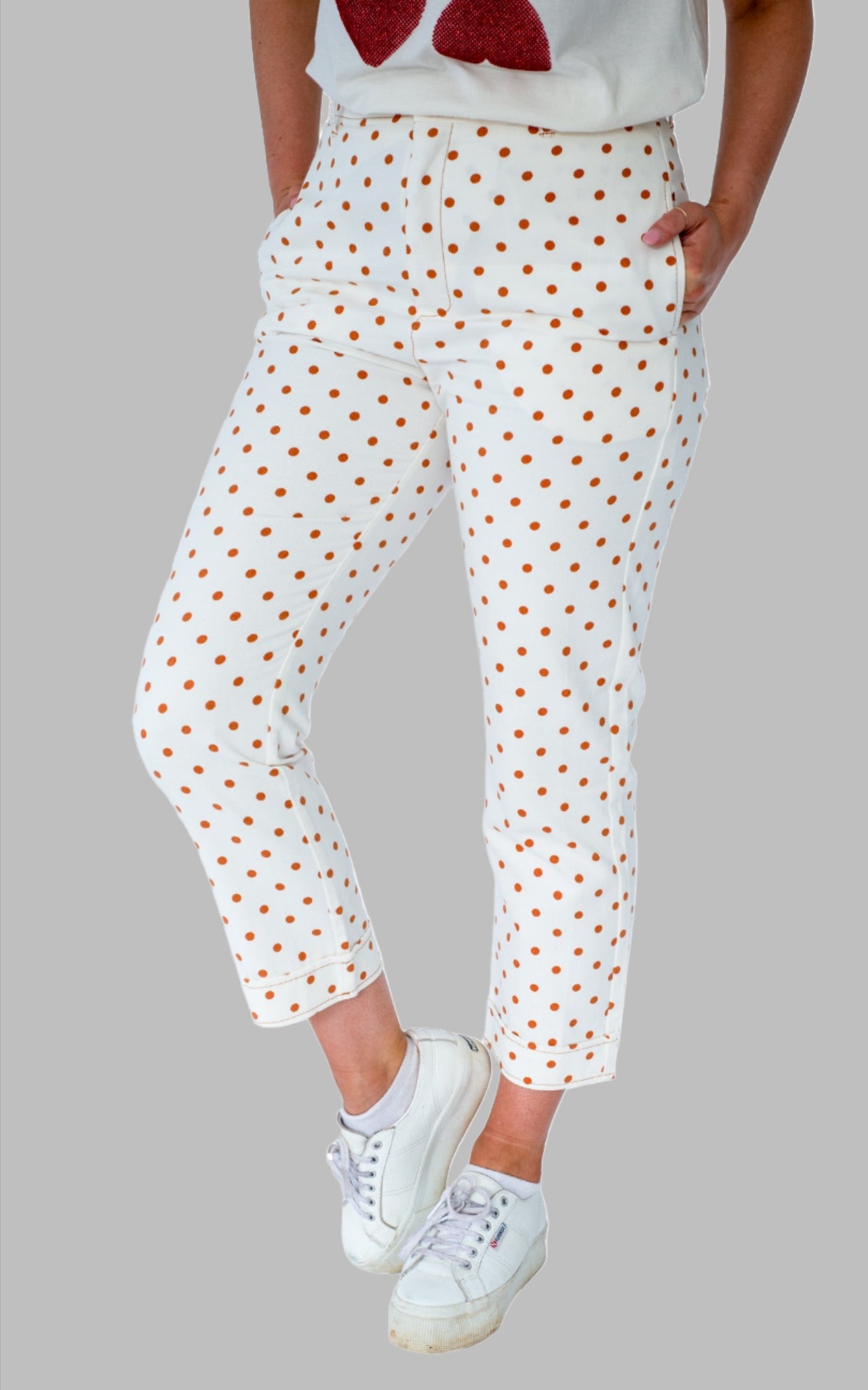 polka dots tailored pants 