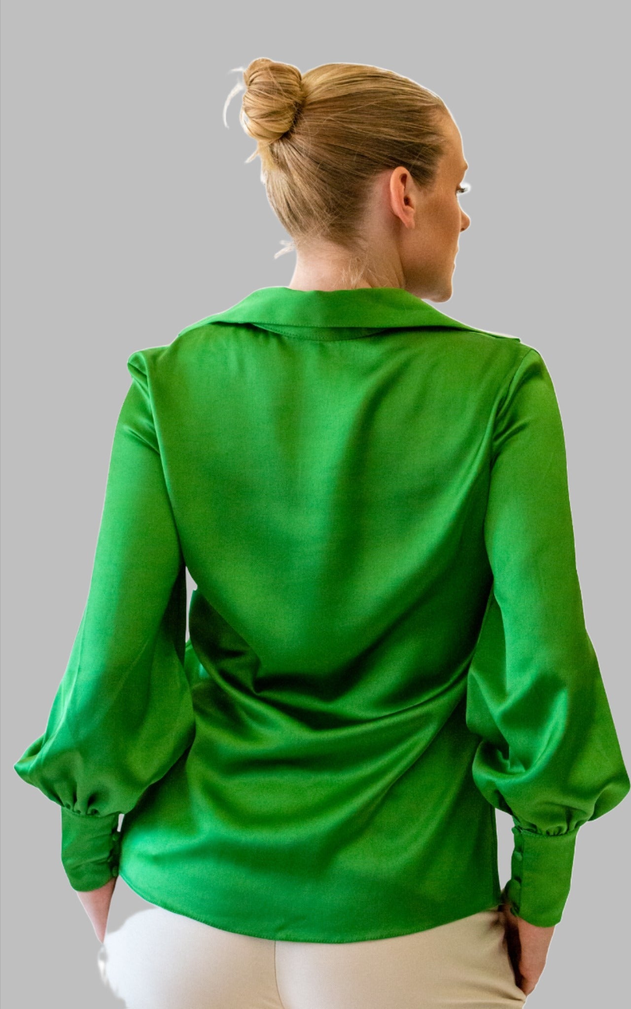 Ulila Blouse green satin blouse 