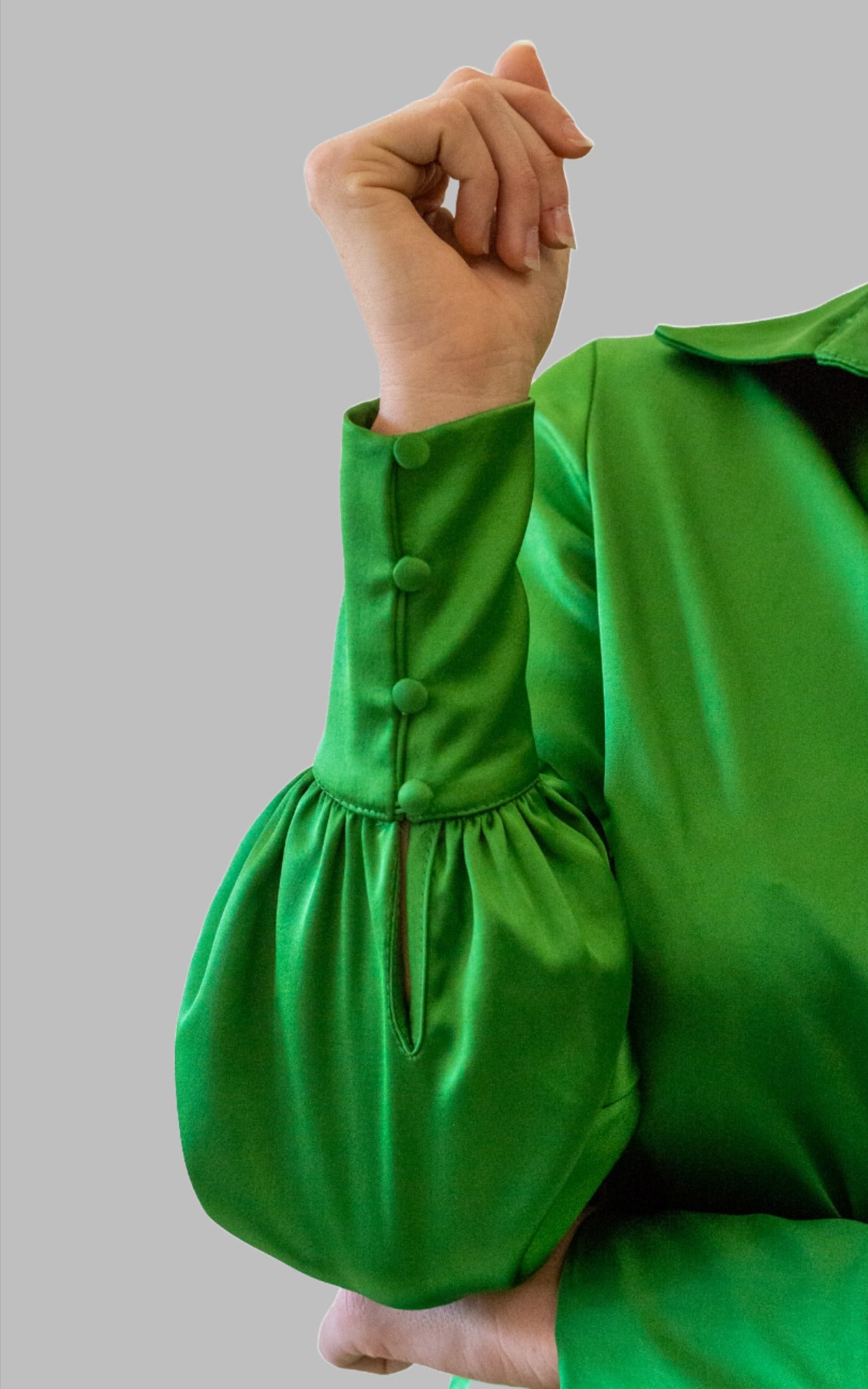 Ulila Blouse green satin blouse 