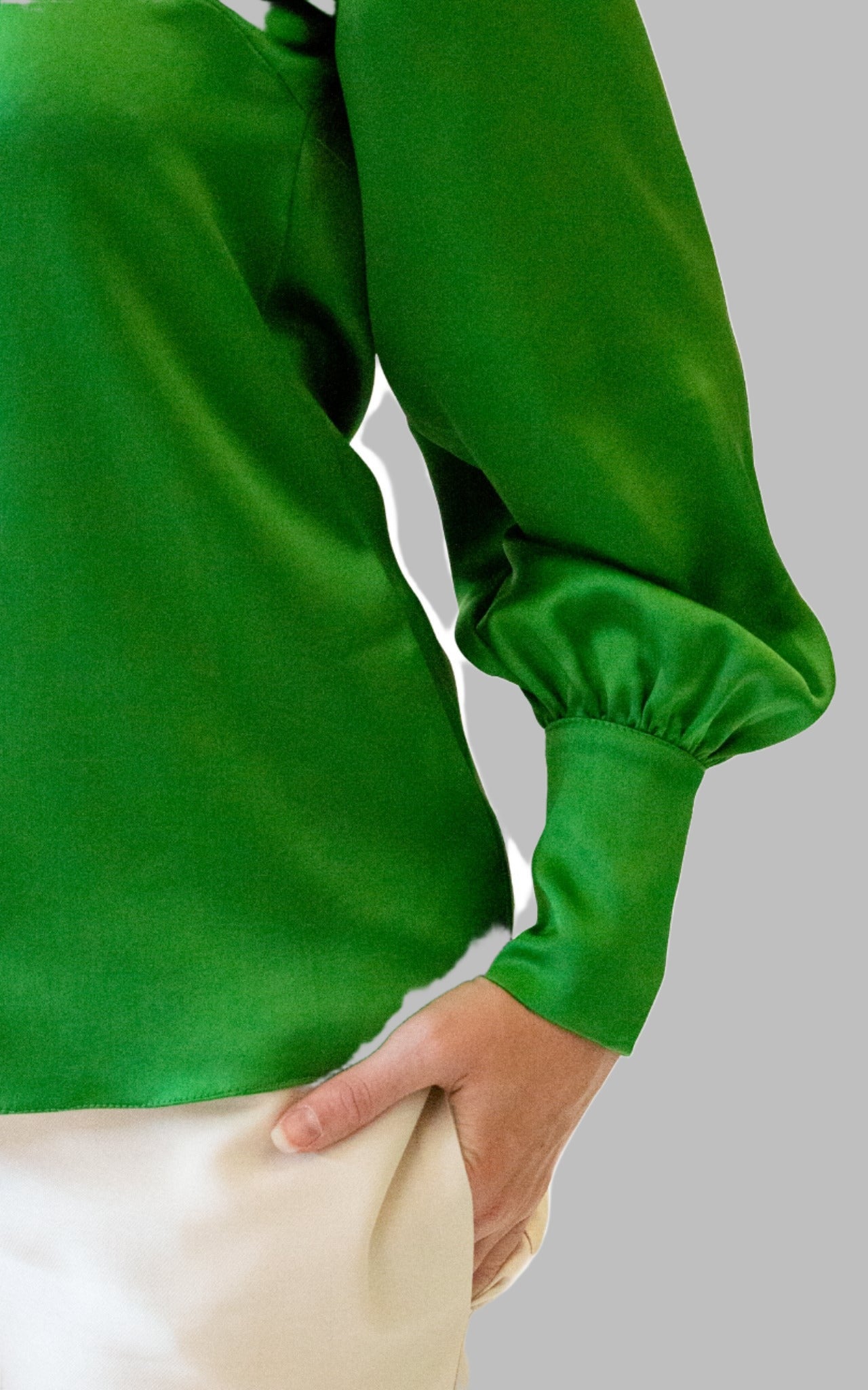 Ulila Blouse green satin blouse 