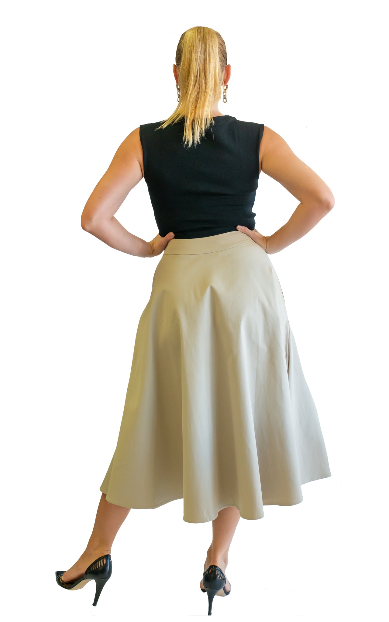 A frame mid length skirt 