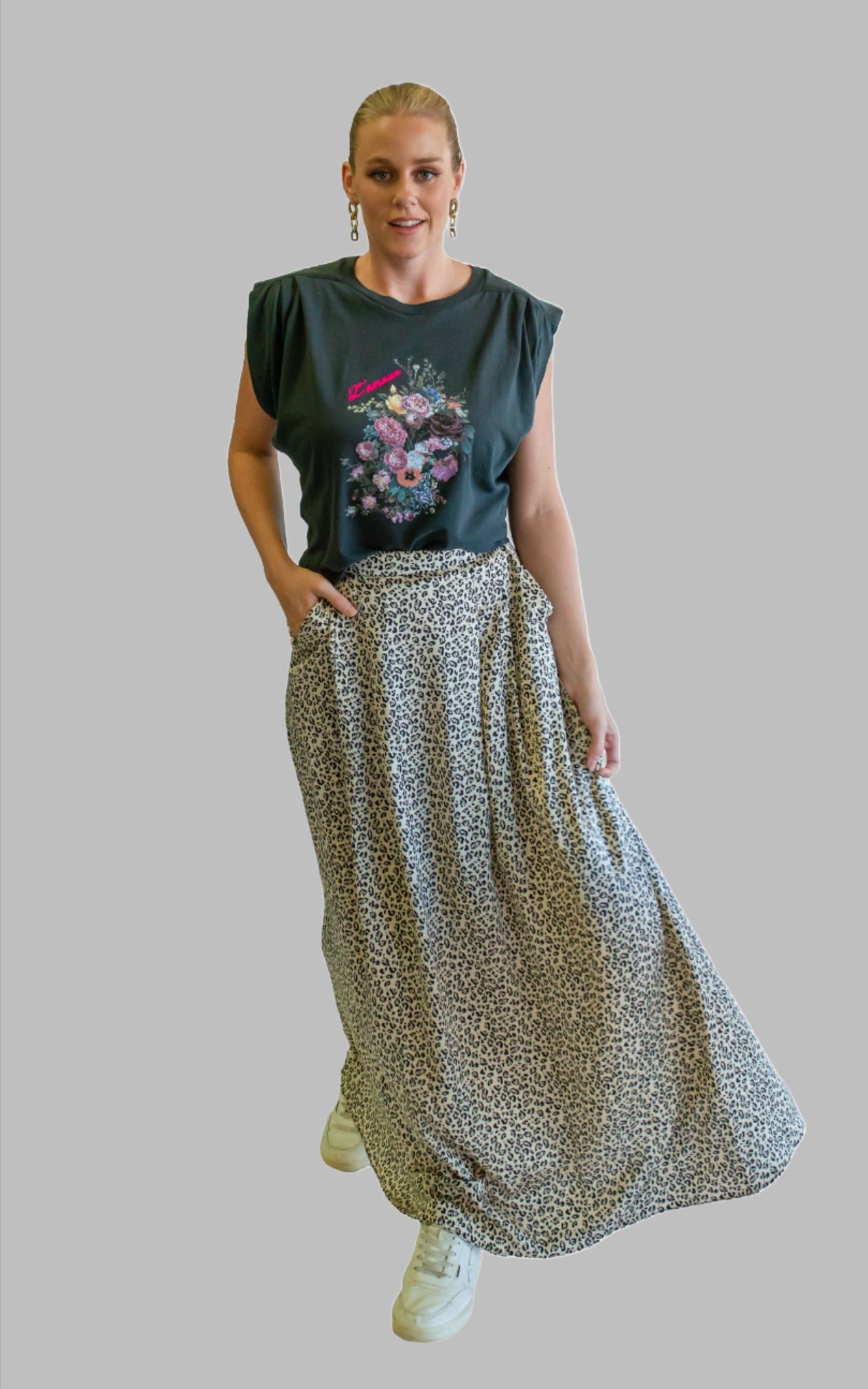 long skirt leopard print 