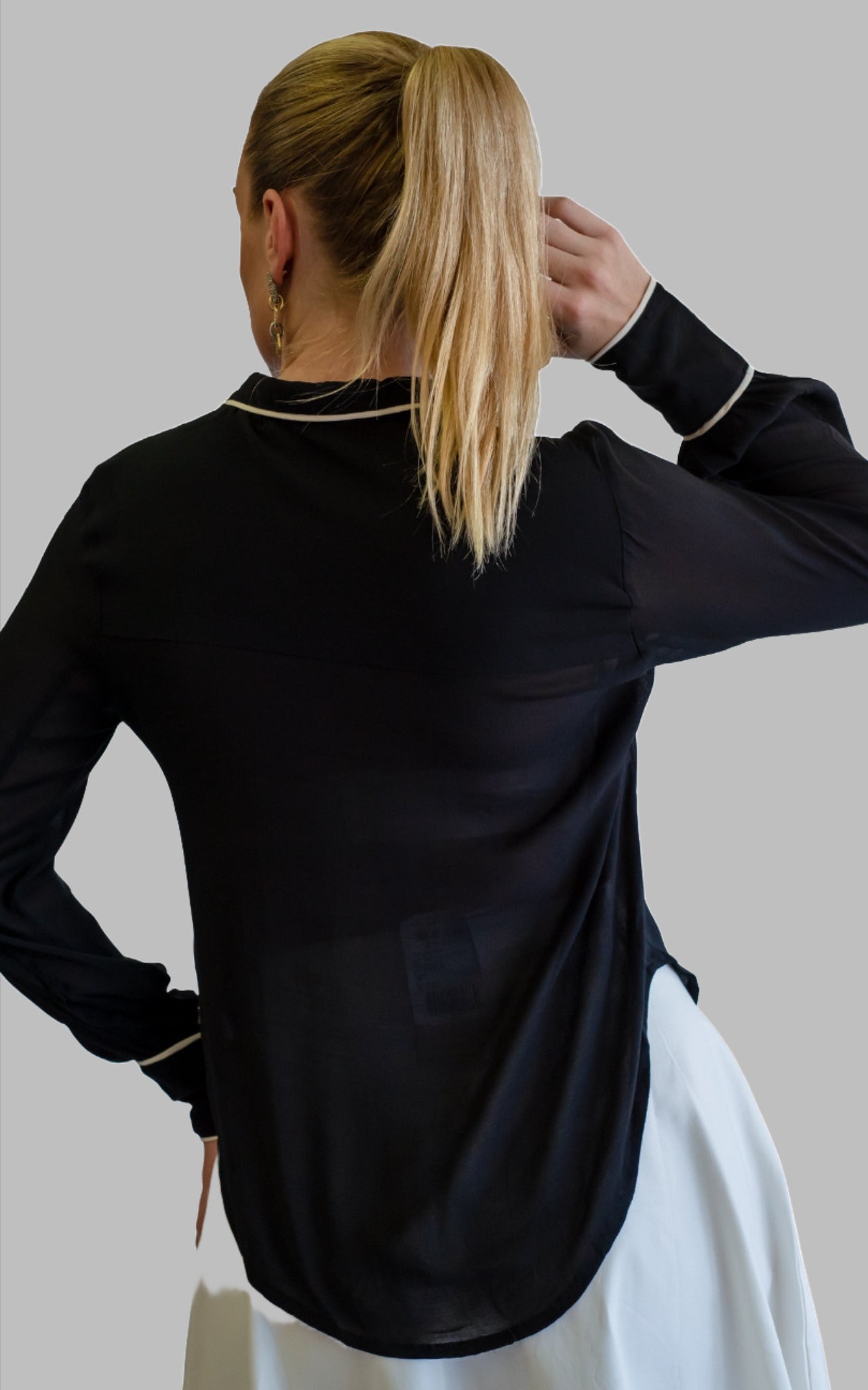 Ziza Shirt black blouse long sleeve 