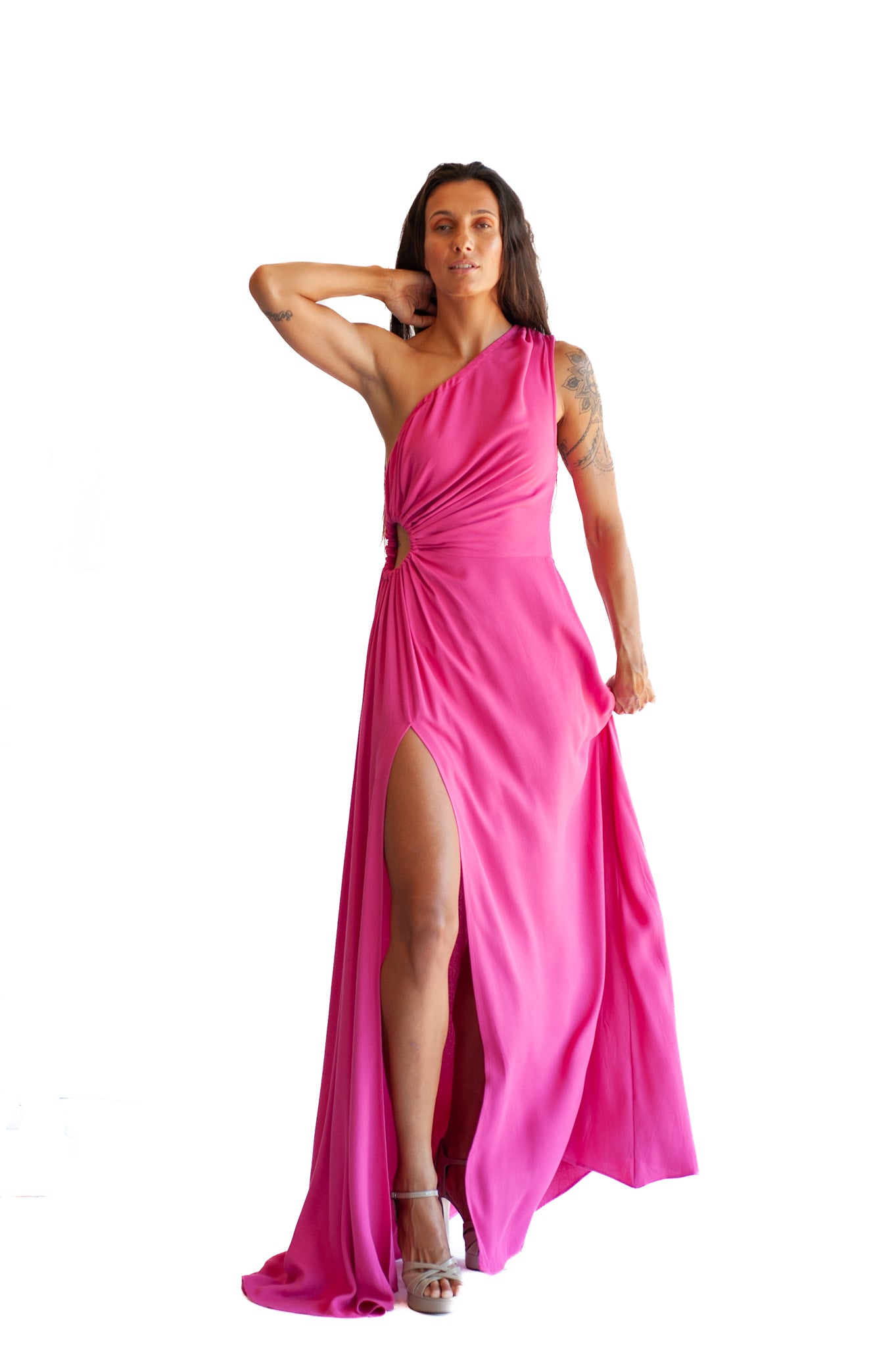 Amora   Dress formal dress racewear dress it has just one off shoulder in a beautiful pink 