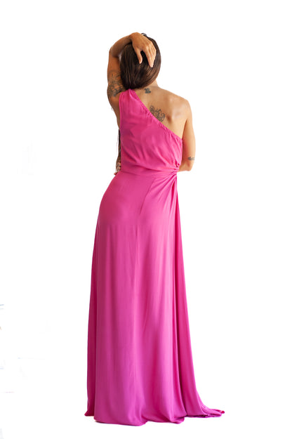 Amora   Dress formal dress racewear dress it has just one off shoulder in a beautiful pink